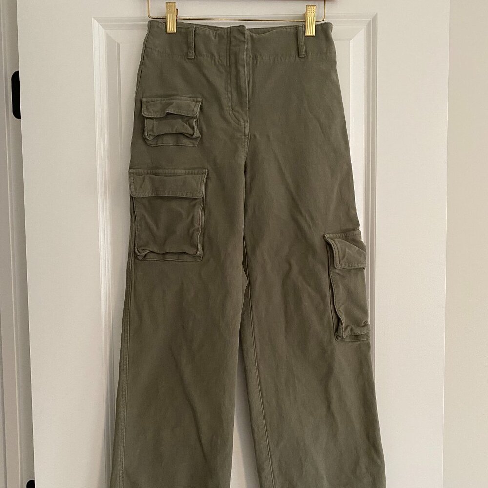 Wilfred Free Olive Green Wide Leg Cargo Pants – Utility Trousers with Pockets